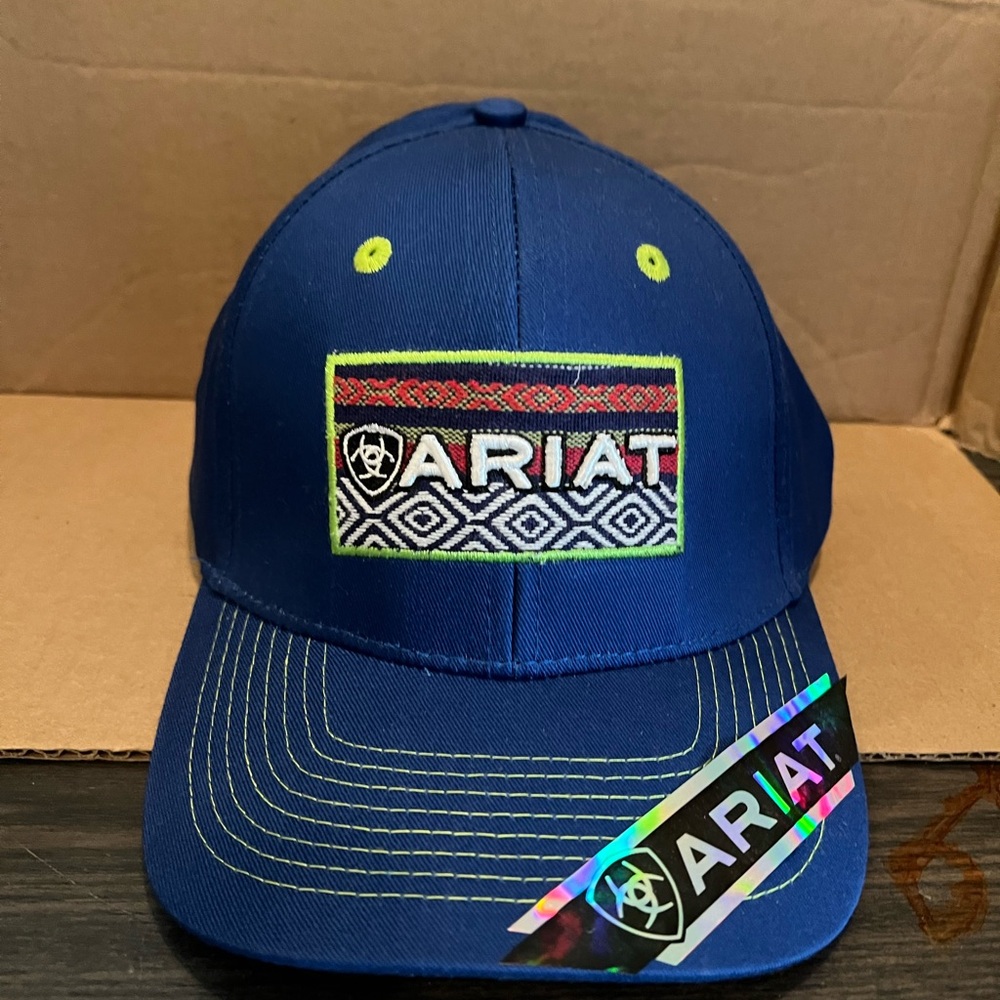 Ariat blue Velcro back adjustable cap. Price is firm